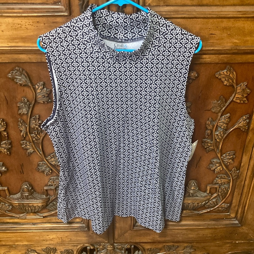 NWT Croft & Barrow sleeveless cotton blouse size XXL